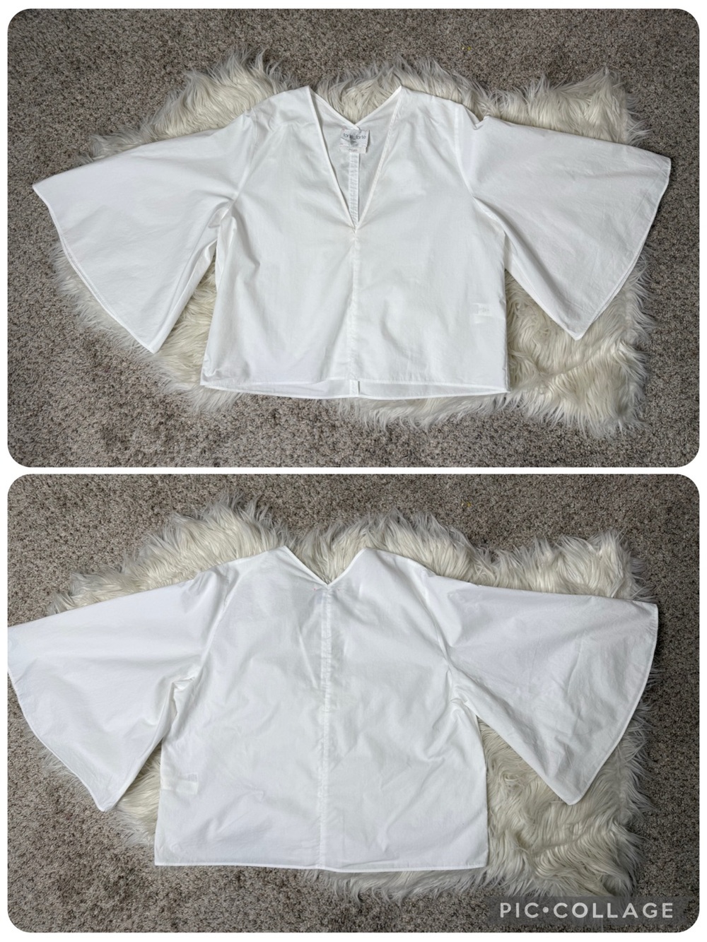 Forte Forte White Cotton Top Bell Sleeves Italy Sz 0